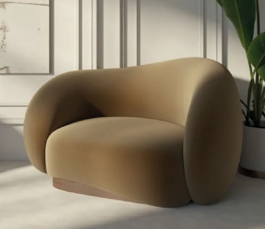 Rabatt Casa Padrino luxury velvet armchair right side brown / dark brown 110 x 105 x H. 78 cm - Living room armchair - Hotel armchair - Living room furniture - Hotel furniture - Luxury furniture