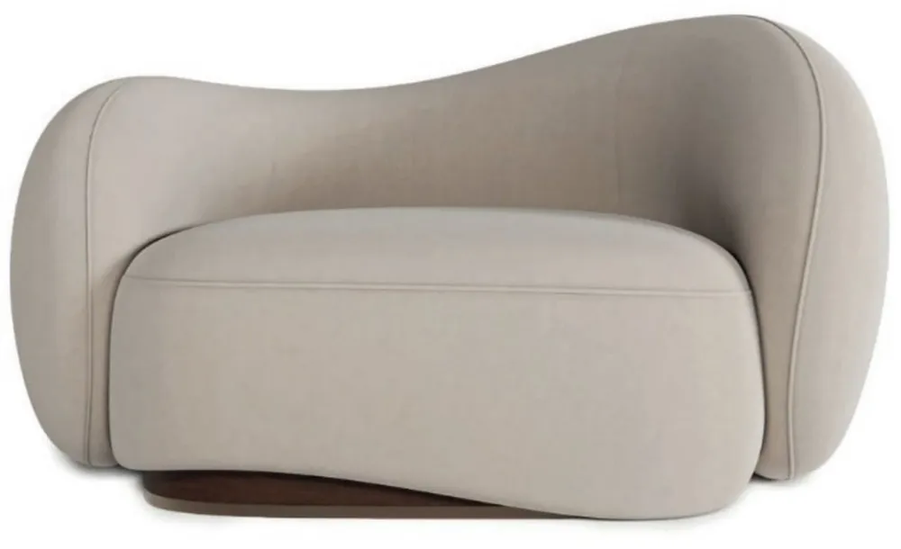 Casa Padrino luxury velvet armchair right side gray / dark brown / brass 110 x 105 x H. 78 cm - Living room armchair - Hotel armchair - Living room furniture - Hotel furniture - Luxury furniture Sichere Zahlung