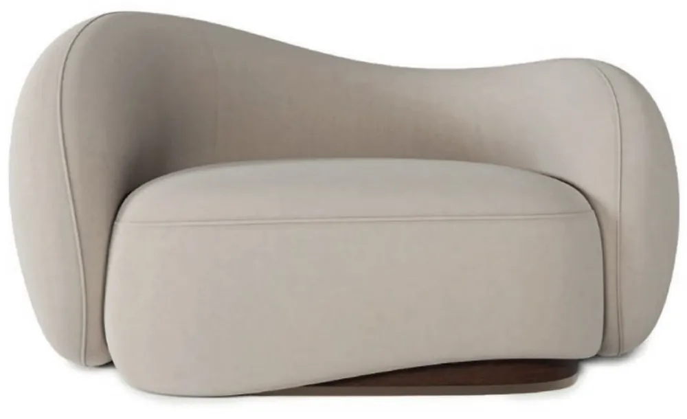 Casa Padrino luxury velvet armchair left side gray / dark brown / brass 110 x 105 x H. 78 cm - Living room armchair - Hotel armchair - Living room furniture - Hotel furniture - Luxury furniture Billig