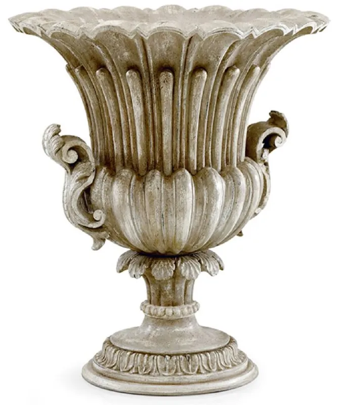 Online Kaufen Casa Padrino Luxury Baroque Decorative Vase Antique Gray - Magnificent Baroque Style Solid Wood Vase - Baroque Decorative Accessories - Luxury Quality - Made in Italy