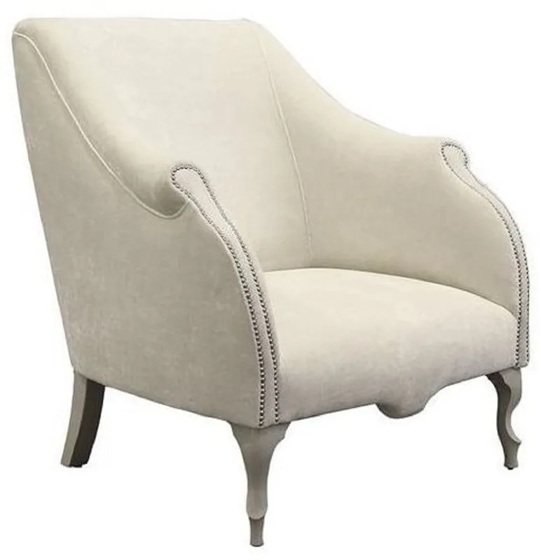 Must-Have Casa Padrino luxury Art Deco armchair cream / gray 85 x 85 x H. 88 cm - Living room armchair - Hotel armchair - Living room furniture - Hotel furniture - Luxury Art Deco Furniture