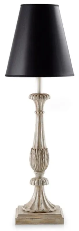 Must-Have Casa Padrino luxury baroque table lamp antique gray / black Ø 15 x H. 64 cm - Magnificent baroque style desk lamp with lampshade - Luxury quality - Made in Italy