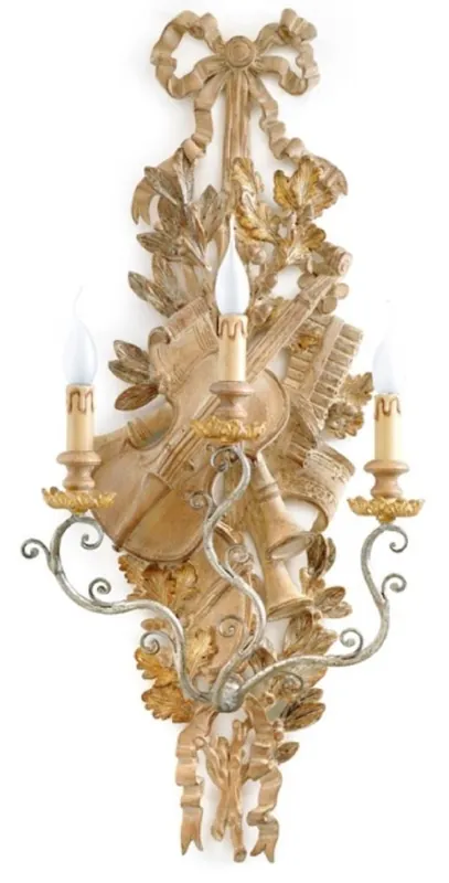 Casa Padrino luxury baroque wall lamp natural / antique silver 41 x 19 x H. 95 cm - Magnificent wall light in baroque style - Baroque lights - Luxury Quality - Made in Italy Direktkauf