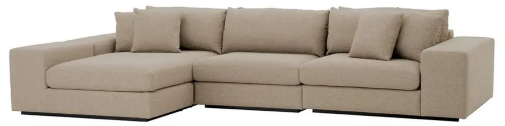 Kracherpreis Casa Padrino luxury corner sofa with cushions gray / black 380 x 200 x H. 90 cm - Living room sofa - Hotel sofa - Living room furniture - Hotel furniture - Luxury furniture - Luxury quality