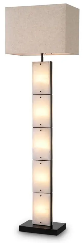 Casa Padrino luxury floor lamp alabaster / bronze / beige 50 x 29 x H. 173 cm - Floor lamp with rectangular lampshade - Luxury floor lamps - Luxury lamps - Luxury interior Expressversand