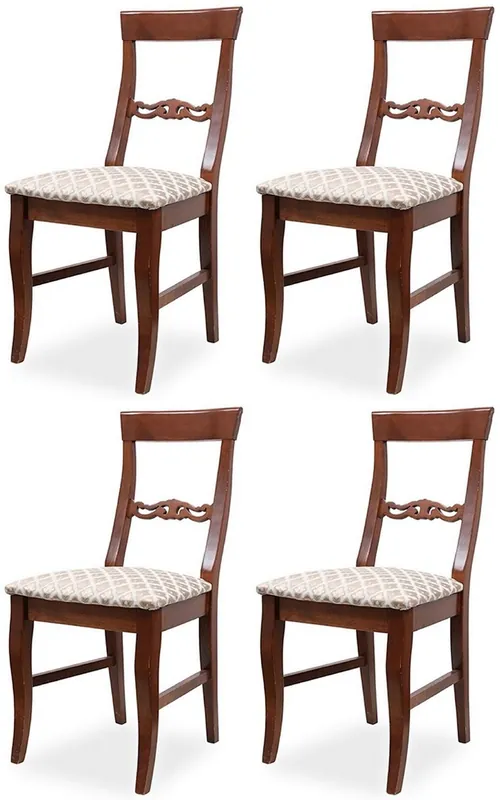 Top-Preis Casa Padrino Biedermeier dining room chair set of 4 bronze / white / dark brown 43 x 52 x H. 96 cm - Solid wood kitchen chairs - Solid Wood Biedermeier Dining Room Furniture