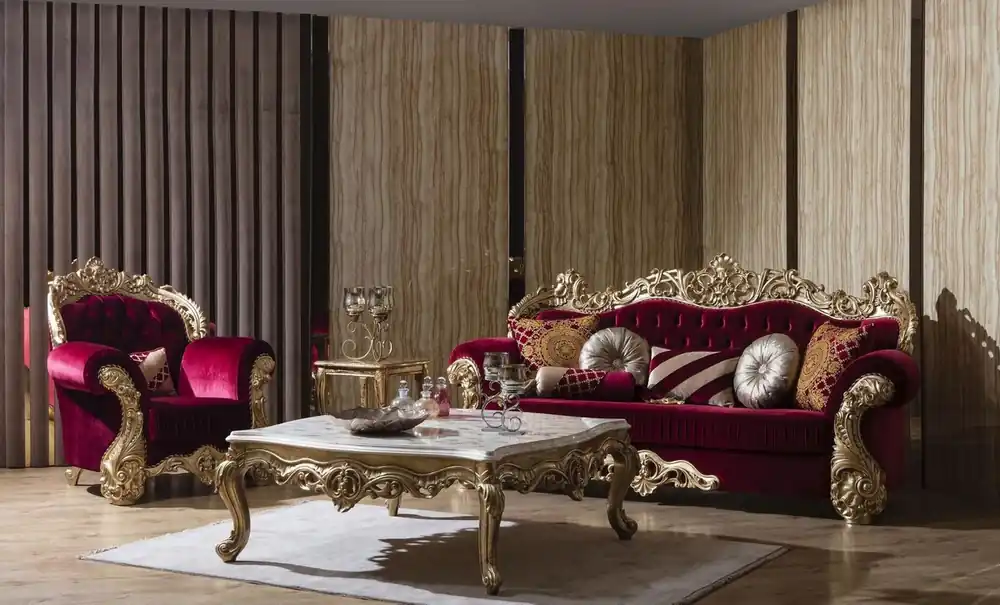 Saisonangebot Casa Padrino ensemble de salon baroque de luxe rouge boardeaux / blanc / or - 2 Canapés & 2 Fauteuils & 1 Table Basse - Meubles de salon de style baroque - Noble & Magnifique