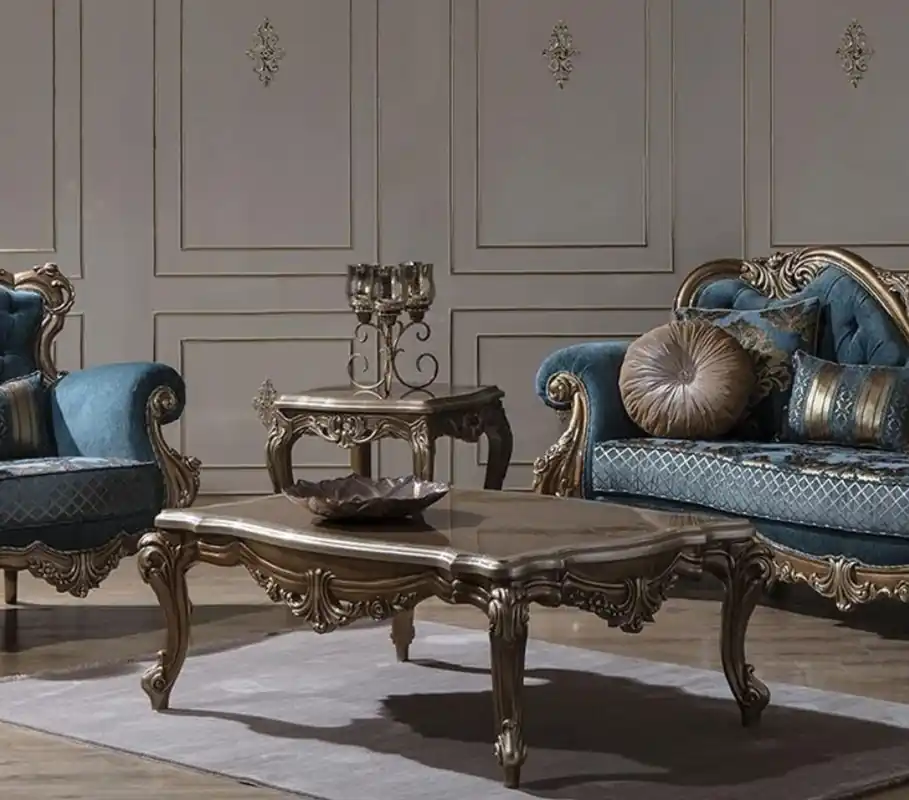 Casa Padrino table basse baroque de luxe or 125 x 87 x H. 48 cm - Table de salon en bois massif de style baroque - Noble & Magnifique Markenprodukt