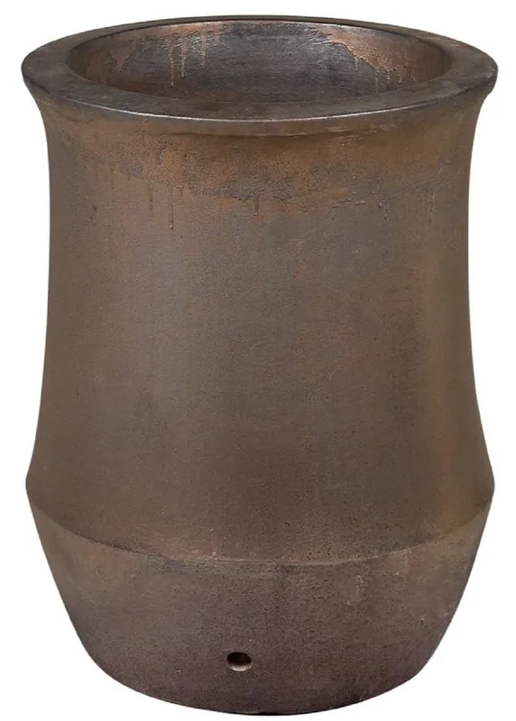 Casa Padrino Pot de Fleurs Art Nouveau Bronze Ø 46 x H. 60 cm - Pot de Fleurs Rond en Terre Cuite Fait Main - Accessoires de Décoration Jardin & Terrasse Schneller Versand