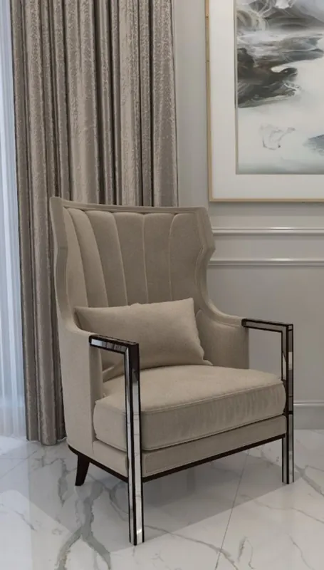 Casa Padrino fauteuil Art Déco de luxe en velours gris / noir / argent 70 x 75 x H. 100 cm - Fauteuil de salon noble - Qualité de Luxe - Mobilier Art Déco Bestpreis