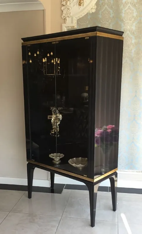 Mega-Angebot Casa Padrino armoire vitrine baroque de luxe noir / or 102 x 55 x H. 180 cm - Vitrine en bois massif de style baroque - Mobilier baroque noble