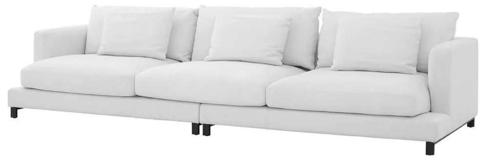 Billig Casa Padrino canapé de luxe blanc / noir 320 x 110 x H. 64 cm - Canapé de salon noble avec coussins - Mobilier de Luxe - Qualité de Luxe