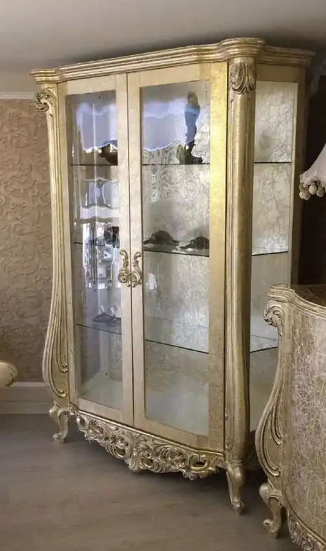 Casa Padrino armoire vitrine baroque de luxe or antique 135 x 53 x H. 203 cm - Magnifique vitrine en bois massif de style baroque - Mobilier Baroque Schneller Versand