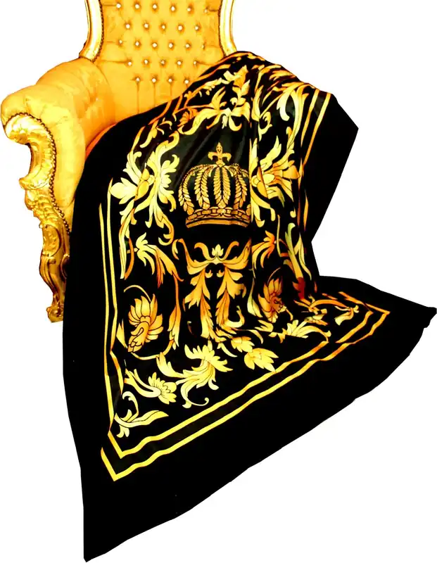 Markenprodukt Couverture de luxe Pompöös by Casa Padrino baroque couronne or / noir par Harald Glööckler avec strass