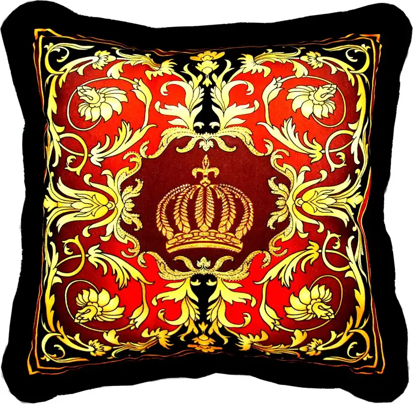 Coussin décoratif baroque de luxe Harald Glööckler Pompöös by Casa Padrino Bordeaux / noir / or avec strass - Coussin Glööckler Neuheit