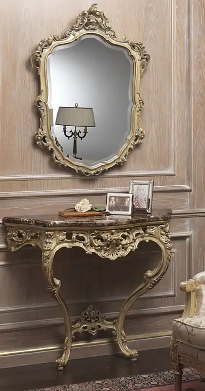 Casa Padrino ensemble de meubles baroques de luxe console avec miroir or / gris / marron - Magnifique console avec miroir mural - Mobilier de Château de Restaurant d'Hôtel - Qualité de Luxe Saisonangebot