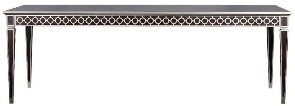 Casa Padrino table de salle à manger Art Déco de luxe noir / argent 240 x 110 x H. 78 cm - Table de salle à manger noble - Mobilier de Salle à Manger Art Déco Bestpreis