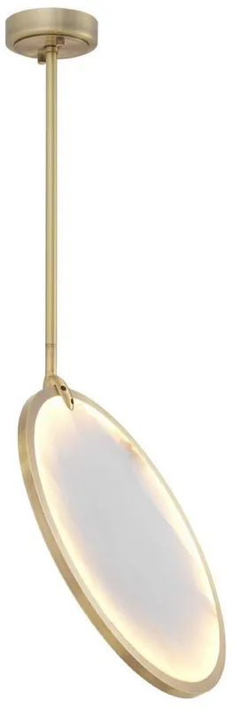 Casa Padrino lustre LED design laiton / albâtre Ø 54,5 x H. 61 cm - Lustre moderne avec abat-jour en albâtre - Qualité de Luxe Top-Seller