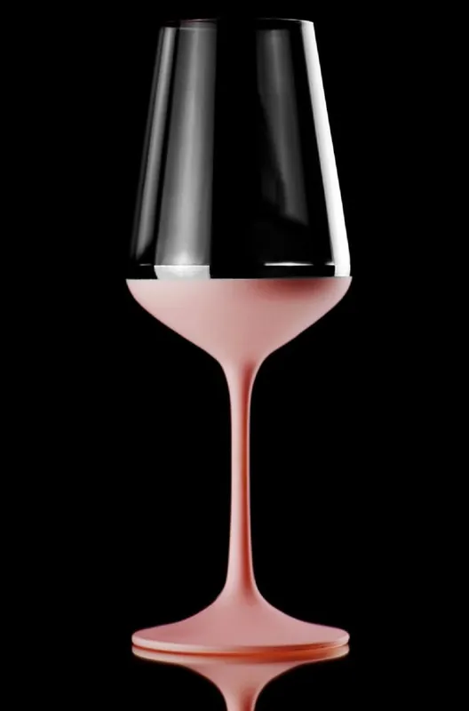 Casa Padrino ensemble de 6 verres à vin rouge de luxe vieux rose / argent Ø 8,5 x H. 24 cm - Verres à vin faits et peints à la main - Accessoires pour Hôtels et Restaurants - Qualité de Luxe Nur Heute