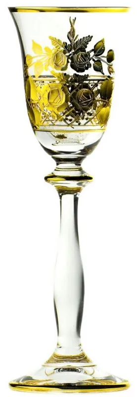 Kracherpreis Casa Padrino ensemble de 6 verres à liqueur baroque de luxe or Ø 5,5 x H. 17 cm - Verres à liqueur faits et gravés à la main - Accessoires pour Hôtels et Restaurants - Qualité de Luxe