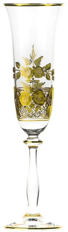 Sichere Zahlung Casa Padrino ensemble de 6 verres à champagne baroque de luxe or Ø 7 x H. 24,5 cm - Verres à champagne faits et gravés à la main - Accessoires pour Hôtels et Restaurants - Qualité de Luxe