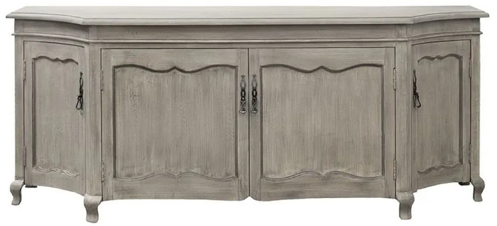 Sonderaktion Casa Padrino buffet de style campagnard de luxe gris 205 x 53 x H. 81 cm - Armoire en bois massif fait main avec 4 portes - Meubles de style campagnard - Qualité de Luxe