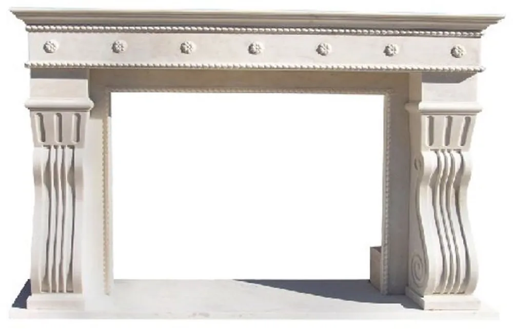 Casa Padrino cadre de cheminée baroque de luxe blanc 202 x 55 x H. 125 cm - Cadre de cheminée fait main en marbre de haute qualité - Accessoires de décoration de cheminée - Meubles en marbre baroque Preis Gesenkt