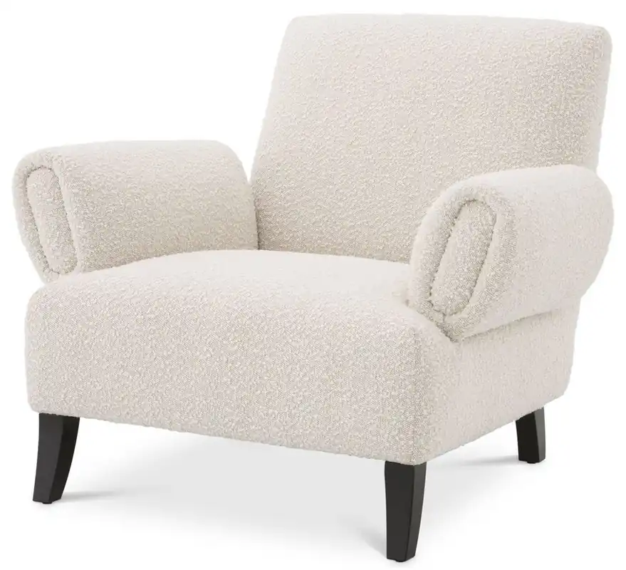 Casa Padrino fauteuil de luxe crème / noir 95 x 90 x H. 80 cm - Fauteuil de Salon - Meubles de Salon de Luxe Neue Kollektion