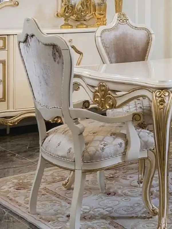 Kracherpreis Casa Padrino ensemble de chaises de salle à manger baroque de luxe rose / blanc / or - Ensemble de 6 chaises de cuisine faites main - Meubles de salle à manger de style baroque - Meubles baroques