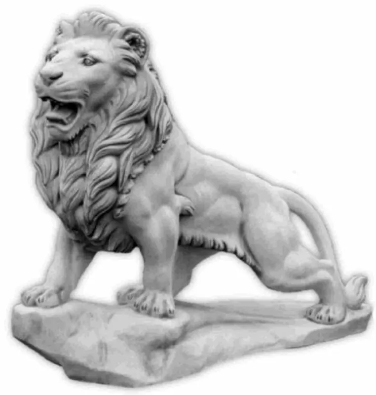 Preisreduziert Casa Padrino sculpture décoration de jardin baroque XXL sculpture lion côté droit gris 186 x H. 150 cm - Immense décoration de jardin XXL figure - Accessoires de décoration de jardin style baroque