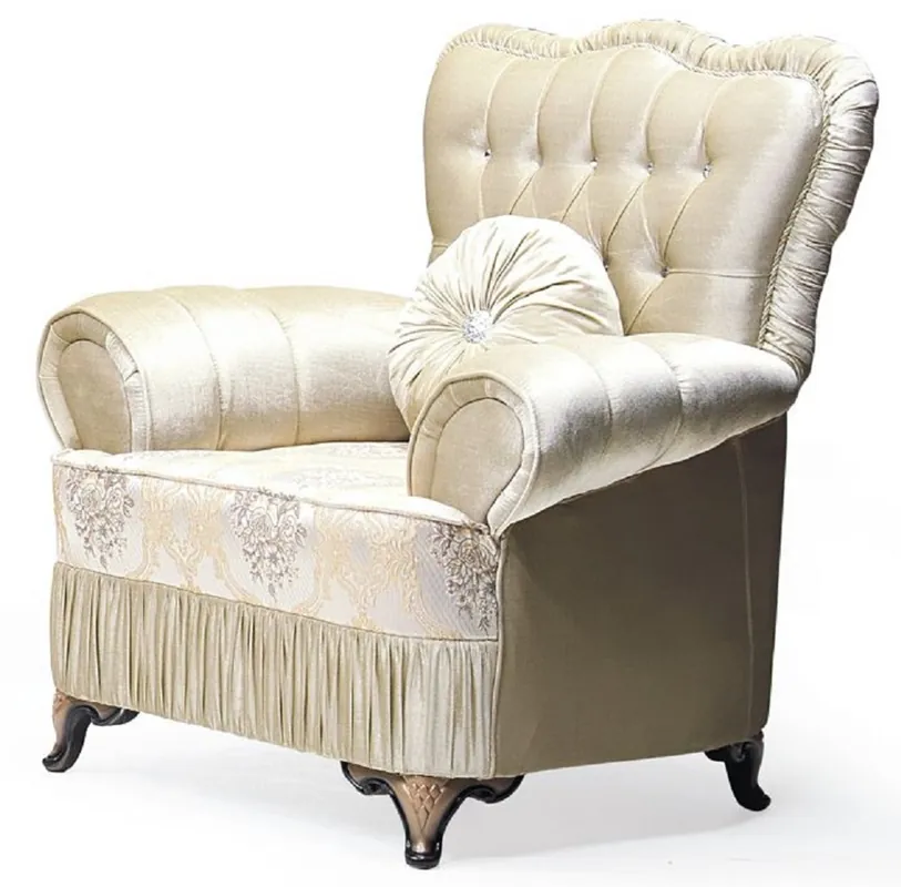 Echt Casa Padrino fauteuil baroque de luxe or / cuivre - Fauteuil de salon avec motif élégant et strass - Meuble de salon de style baroque - Meuble de luxe de style baroque - Noble & magnifique
