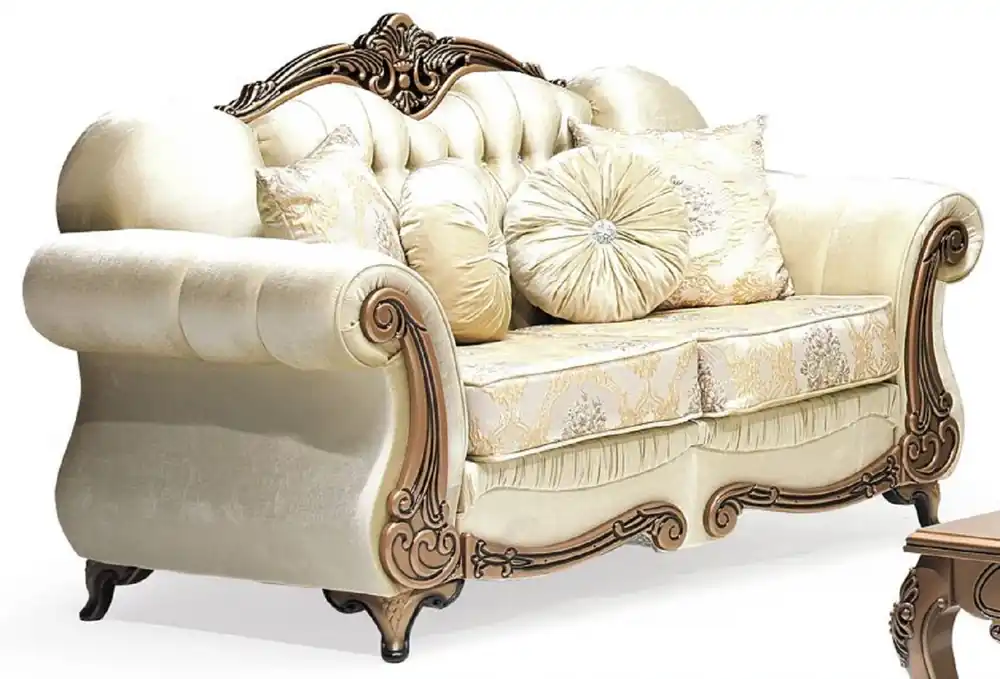 Casa Padrino canapé 2 places baroque de luxe or / cuivre - Magnifique canapé de salon avec motif élégant et des strass - Meuble de salon de style baroque - Meuble baroque - Noble & Magnifique Preiswert