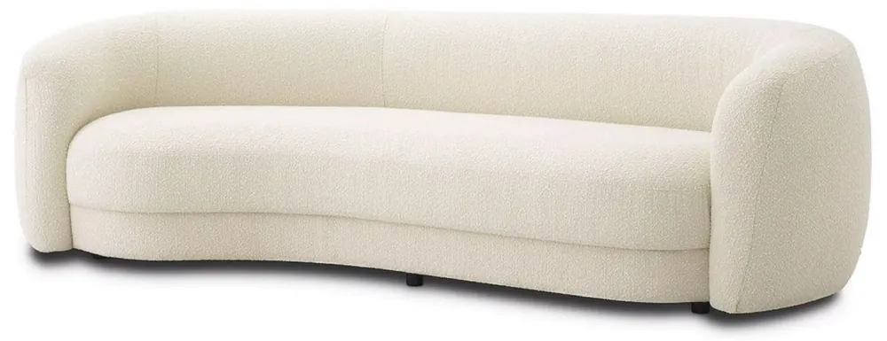 Casa Padrino canapé de luxe ivoire / noir 232 x 95 x H. 70 cm - Canapé de salon incurvé - Meuble de salon - Meuble de luxe - Ameublement de salon - Ameublement de luxe - Qualité de luxe Sonderaktion