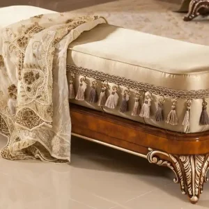 Abverkauf Casa Padrino banc baroque de luxe or / marron / or - Magnifique banc en bois massif de style baroque - Meuble baroque - Ameublement baroque - Meuble de luxe de style baroque - Noble et Magnifique