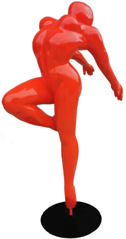 Casa Padrino sculpture décorative de luxe danseuse ballerine rouge / noir 120 x 60 x H. 165 cm - Figurine décorative grandeur nature - Sculpture décorative - Figurine décorative XXL de luxe Angebot