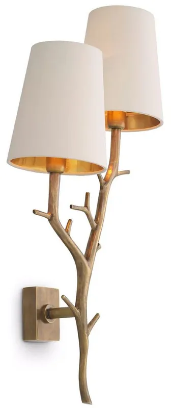 Casa Padrino applique murale double de luxe laiton vintage / crème 28 x 17 x H. 60 cm - Applique murale de salon - Luminaires hôtel - Luminaires de luxe - Appliques de luxe - Qualité de luxe Jetzt Kaufen
