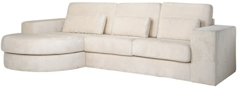 Finale Aktion Casa Padrino canapé d'angle de luxe crème 300 x 160 x H. 89 cm - Canapé de salon avec coussins - Meuble de salon - Ameublement de salon - Meuble de luxe - Ameublement de luxe