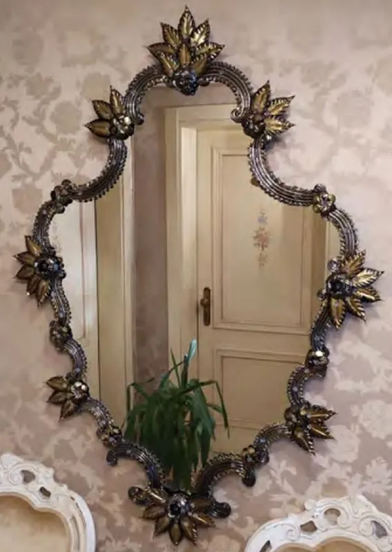 Casa Padrino miroir baroque de luxe noir / or - Magnifique miroir mural de style vénitien - Meuble de château - Meuble baroque - Meuble de luxe de style baroque - Fabriqué en Italie Mega-Angebot