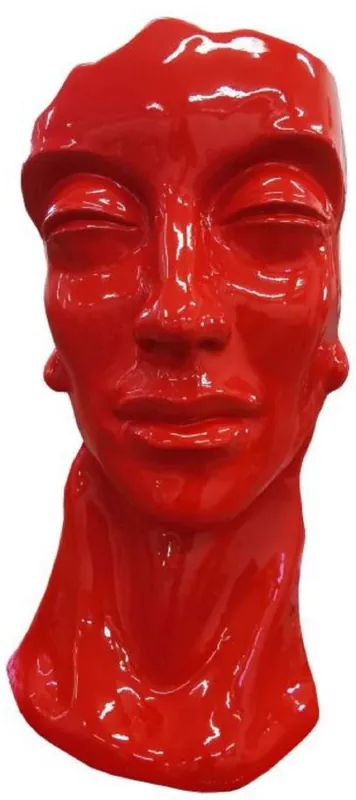 Casa Padrino buste décoratif design de luxe rouge H. 70 cm - Buste sculpture décorative abstrait - Buste personnage décoratif de salon et jardin - Bustes décoratifs design de luxe abstrait Schneller Versand