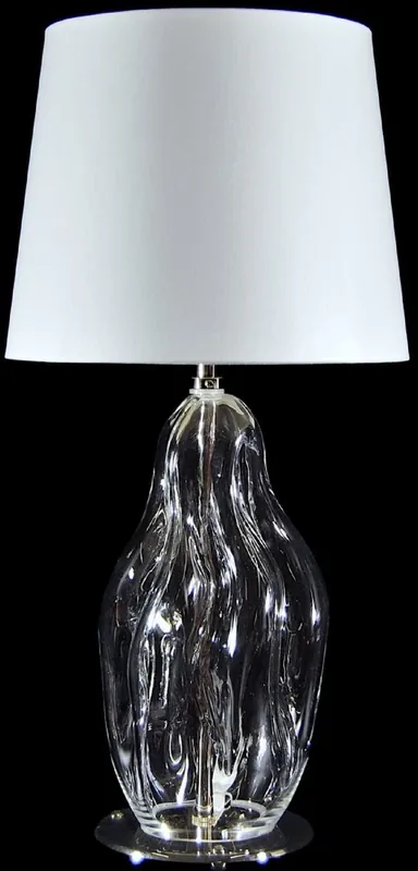 Sichere Zahlung Casa Padrino lampe de table de luxe clair / argent / blanc Ø 20 x H. 40 cm - Lampe de bureau en verre avec abat jour - Lampe de table de luxe - Lampes de bureau de luxe - Lampes de table de luxe
