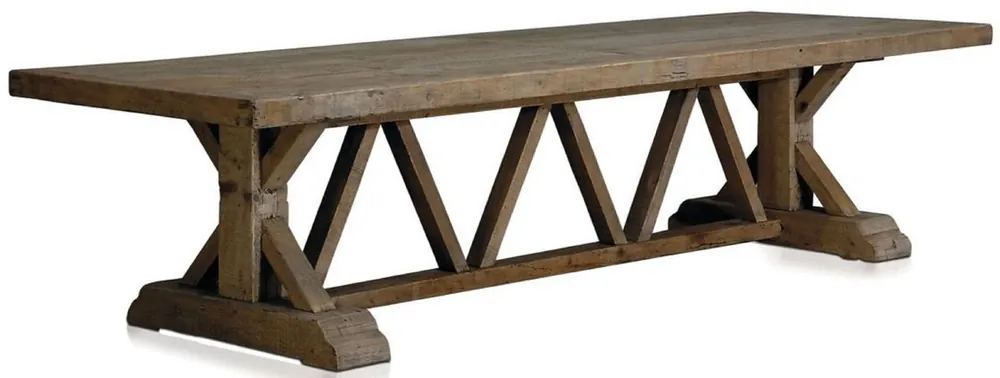 Casa Padrino table à manger de style campagnard marron 330 x 110 x H. 77 cm - Table de cuisine rustique - Meubles de salle à manger rustique - Meubles de salle à manger de style campagnard Highlight