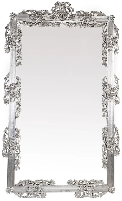 Casa Padrino miroir baroque argent 112 x 6 x H. 224 cm - Magnifique miroir mural avec ornements élégants - Miroir de vestiaire baroque - Miroir mural de style baroque - Meuble baroque Top-Angebot