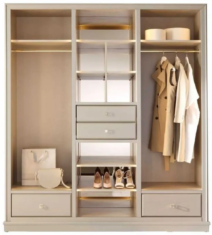 Beliebt Casa Padrino Armoire de Luxe Beige 200 x 60 x H. 230 cm - Armoire de Chambre Ouverte - Mobilier de Chambre - Mobilier d'Hôtel - Mobilier de Luxe - Ameublement de Luxe - Ameublement de Chambre