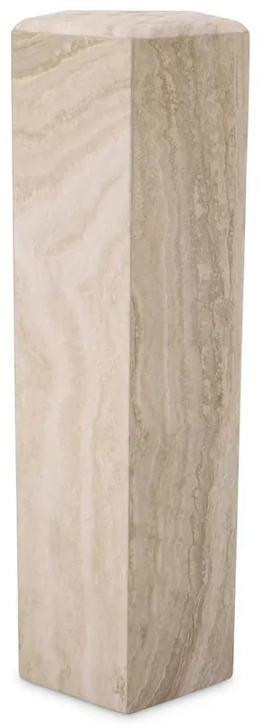Casa Padrino colonne décorative de luxe 31 x 31 x H. 99 cm - Colonne en travertin pierre naturelle à 5 côtés - Colonne végétale - Colonne décorative de salon - Meuble de luxe Super-Preis
