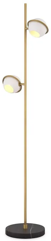 Sonderangebot Casa Padrino lampadaire de luxe laiton antique / blanc / noir Ø 26 x H. 150 cm - Lampadaire orientable avec socle en marbre - Lampadaires de luxe - Luminaires de luxe - Meuble de luxe
