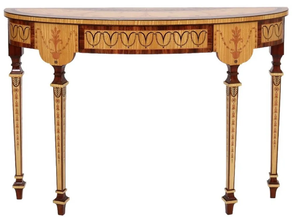 Knallerangebot Casa Padrino console baroque de luxe naturel / marron - Console en bois massif fait main avec tiroir - Meuble de salon de luxe de style baroque - Meuble baroque - Ameublement baroque