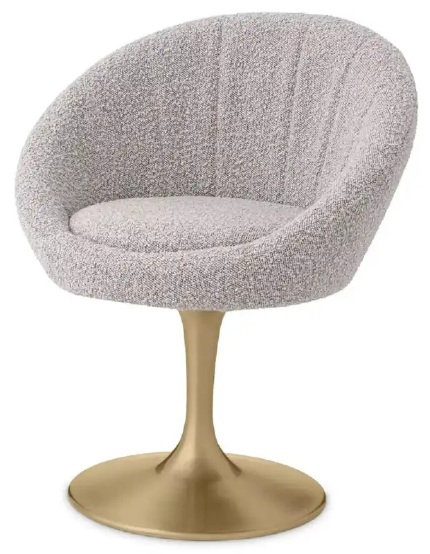 Preis Gesenkt Casa Padrino chaise de salle à manger de luxe gris / laiton 67 x 57 x H. 78,5 cm - Chaise pivotante au design des années 60 - Meuble de salle à manger - Meuble de luxe - Ameublement de luxe