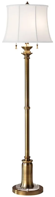 Casa Padrino lampadaire baroque laiton / blanc Ø 43 x H. 157,5 cm - Lampadaire élégant de style baroque - Luminaires baroques - Lampadaires de style baroque - Meuble baroque Neu