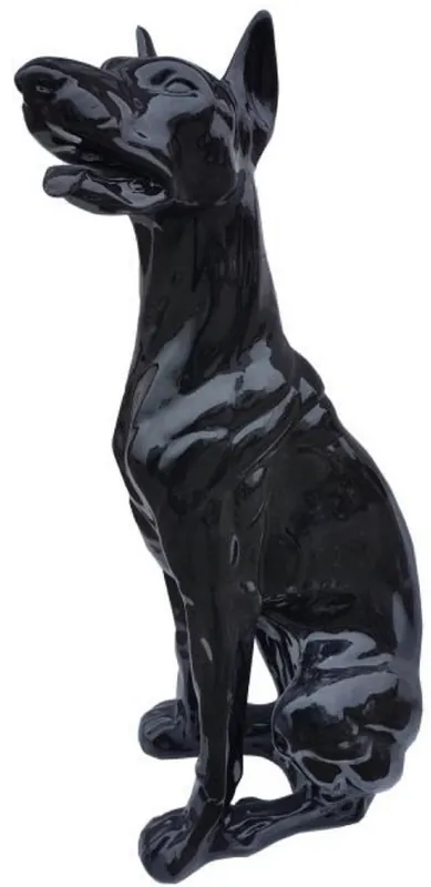 Schneller Versand Casa Padrino sculpture décorative de luxe chien doberman noir H. 80 cm - Grande figurine décorative - Sculpture décorative XXL - Figurine décorative XXL - Figurine animalière XXL - Figurines XXL