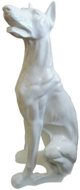 Casa Padrino sculpture décorative de luxe chien doberman blanc H. 80 cm - Grande figurine décorative - Sculpture décorative XXL - Figurine décorative XXL - Figurine animalière XXL - Figurines XXL Rabatt